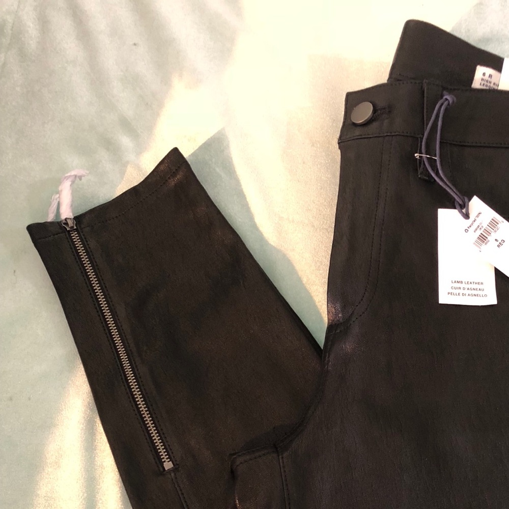 GAP High rise black leather pants 6 regular